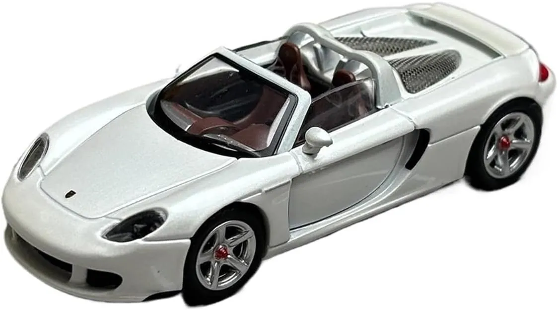 1 64 for Porsche Carrera GT Convertible Diecast Alloy Edition Toys Cars Model Souvenir Static Display Motor Vehicles Toys(White)