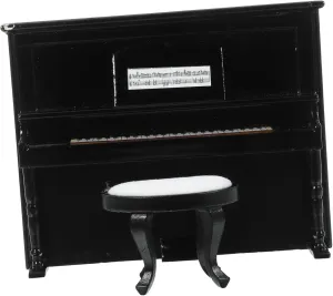 1 Set Miniature Upright Piano Model with Stool Decorative Dollhouse Furniture for Home Scenes and Mini House Decor for Collectors and Creative Displays