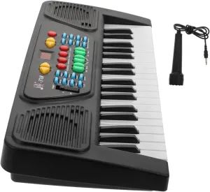 1 Set Multi Functional Keys Electronic Piano for Black Beginner Keyboard Enhances Hand Eye Coordination Environmental Present for Young Music Lovers