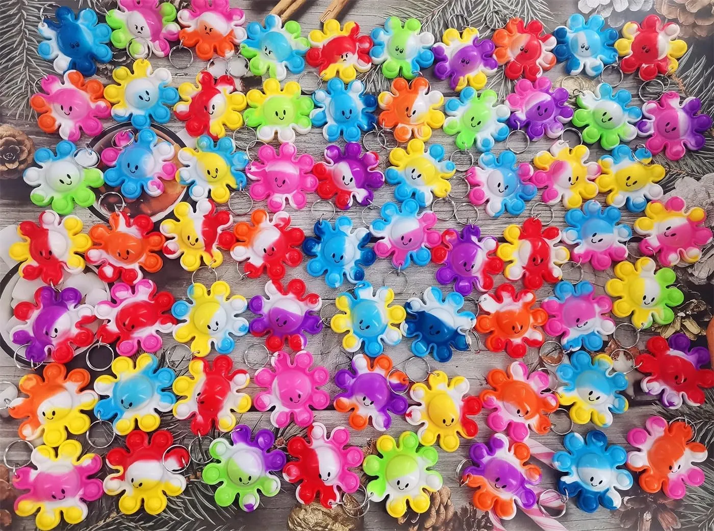 100 Packs Octopus Funny Small Summer Gifts Unique Mini Item Assorted fidgets Toys for Kids Children Students Gifts from Classroom Teacher,Birthday Party Bubble Favors Supplies