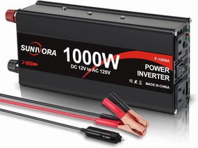1000 Watt Inverter 12V DC to 110V/120V AC 60HZ 2000 Watt(Peak) Car Power Inverter with 2 AC Outlets & Dual USB Ports for Car Vehicle Truck Camping