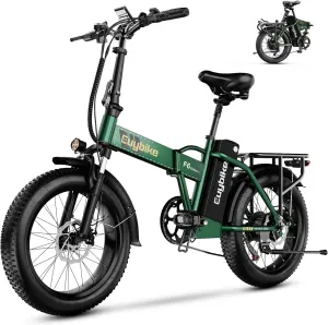 1000W Folding Electric Bike, 48V 20AH Large Removable Battery E Bike, 30 MPH, 80 Miles Max Range, 20" Fat Tire Electric Bike for Adults, Adult Electric Bicycles for Commute Beach Snow