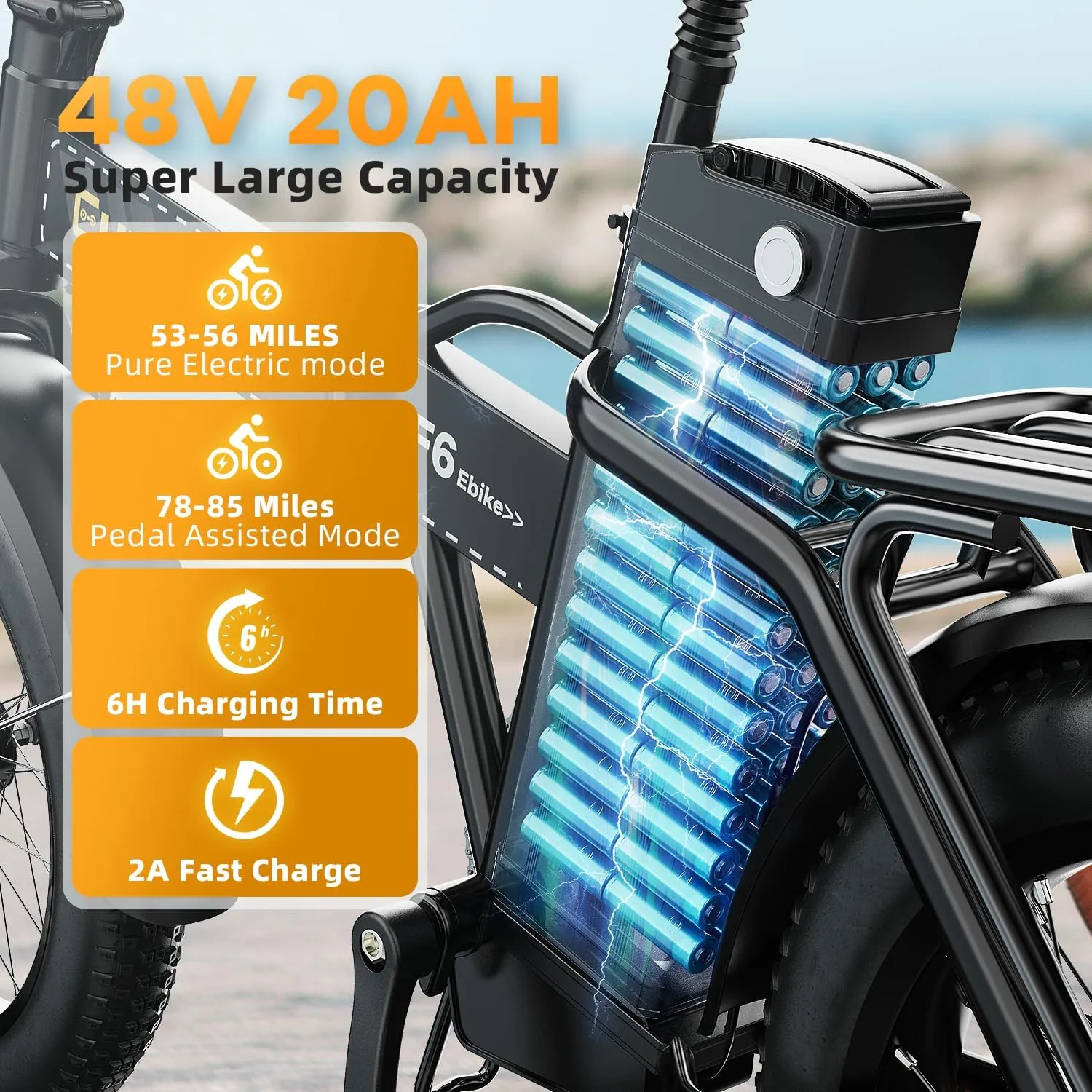1000W Folding Electric Bike, 48V 20AH Large Removable Battery E Bike, 30 MPH, 80 Miles Max Range, 20" Fat Tire Electric Bike for Adults, Adult Electric Bicycles for Commute Beach Snow