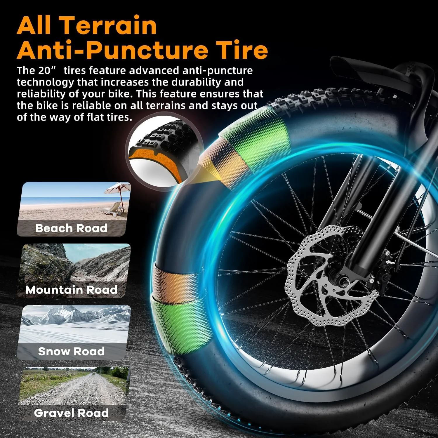 1000W Folding Electric Bike, 48V 20AH Large Removable Battery E Bike, 30 MPH, 80 Miles Max Range, 20" Fat Tire Electric Bike for Adults, Adult Electric Bicycles for Commute Beach Snow