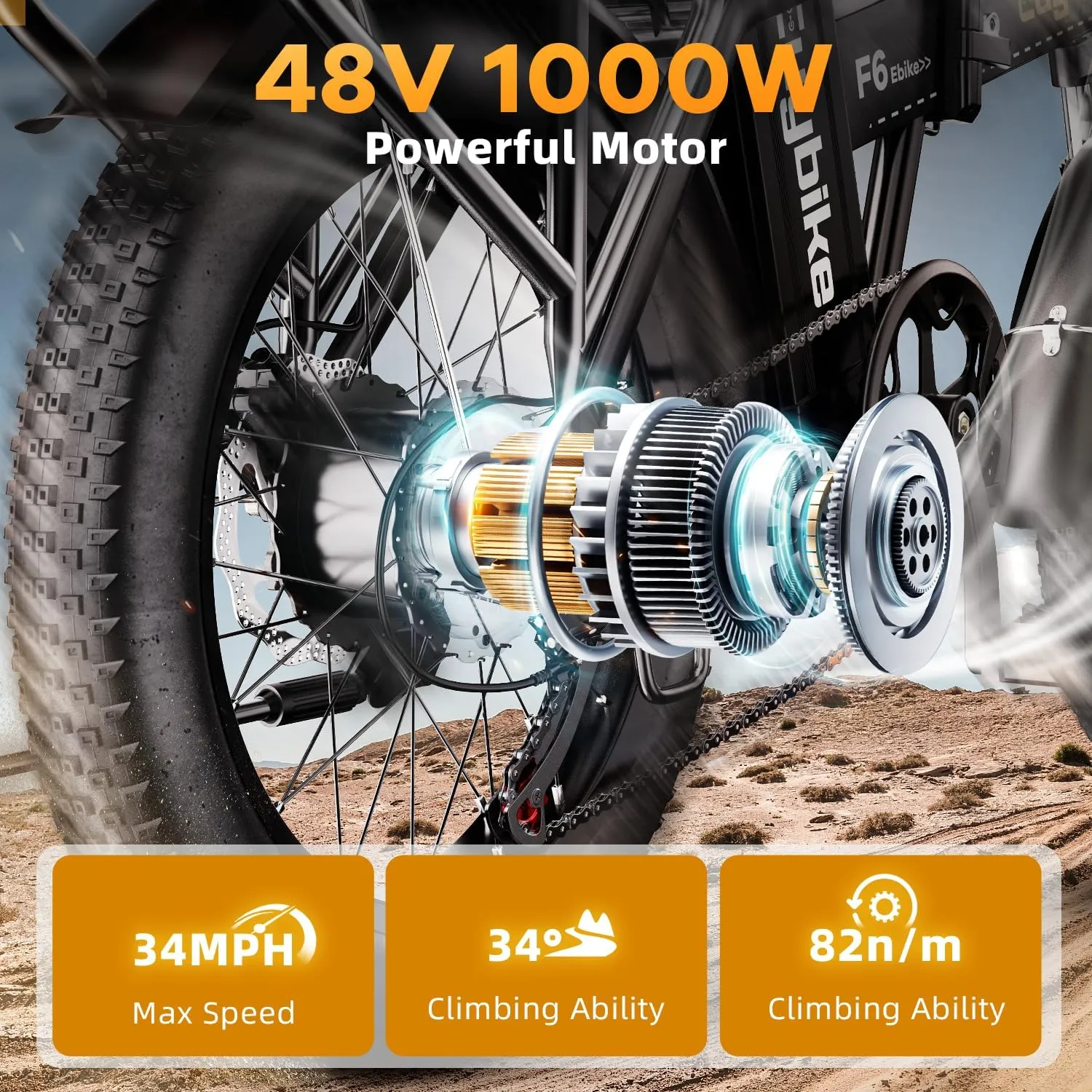 1000W Folding Electric Bike, 48V 20AH Large Removable Battery E Bike, 30 MPH, 80 Miles Max Range, 20" Fat Tire Electric Bike for Adults, Adult Electric Bicycles for Commute Beach Snow