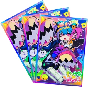 100ct Holographic Flashing Top Loading Trading Card Sleeves Deck Protector for YuGiOh/Japanese Sized Cards 63x90mm (A08)