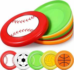 10 Pack Kids Flying Disc Disk Flyer Disc Outdoor Training Interactive Flying Discs Bulk for Children Adults Dogs for Beach Game Sports Party Favors, 5 Colors (Ball Style)