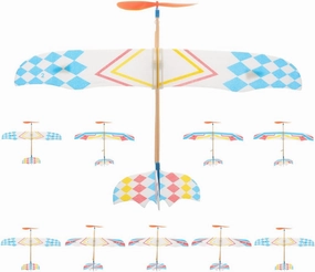 10Pcs Rubber Band Powered Aircraft Airplane Model Wood Airplane Kits Throwing Glider Airplane Toy for Outdoor Sports Toy ＆ Kids Toys Gift