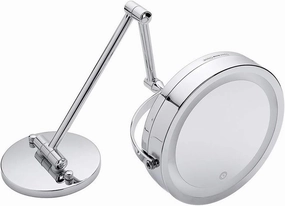 10X Folding Makeup Mirror 7 Inch Magnifying LED Lighted Vanity Mirror, Portable Illuminated Bathroom Shaving Mirror 360° Swivel for Bathroom and Spa