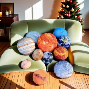 11 Pcs Planet Decor Space Pillows Case for Kids Room，Round Pillow Covers for Sofa Couch,Space Decor Outer Space Room Decor Cushion Cover Outer Space Souvenir for Boys