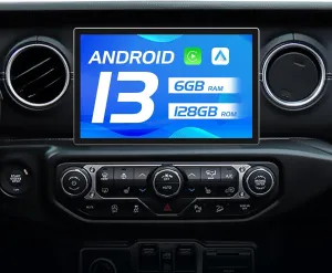11.5-Inch 8-Core 6 128GB Car Stereo for Jeep Wrangler JL Gladiator 2018-2023 with Wireless CarPlay Android Auto