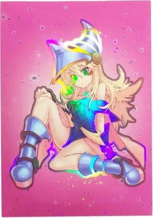 120ct Holographic Flashing Top Loading (Dark Magician Girl) Trading Card Sleeves Deck Protector for YuGiOh/Japanese Sized Cards 63x90mm (A06)