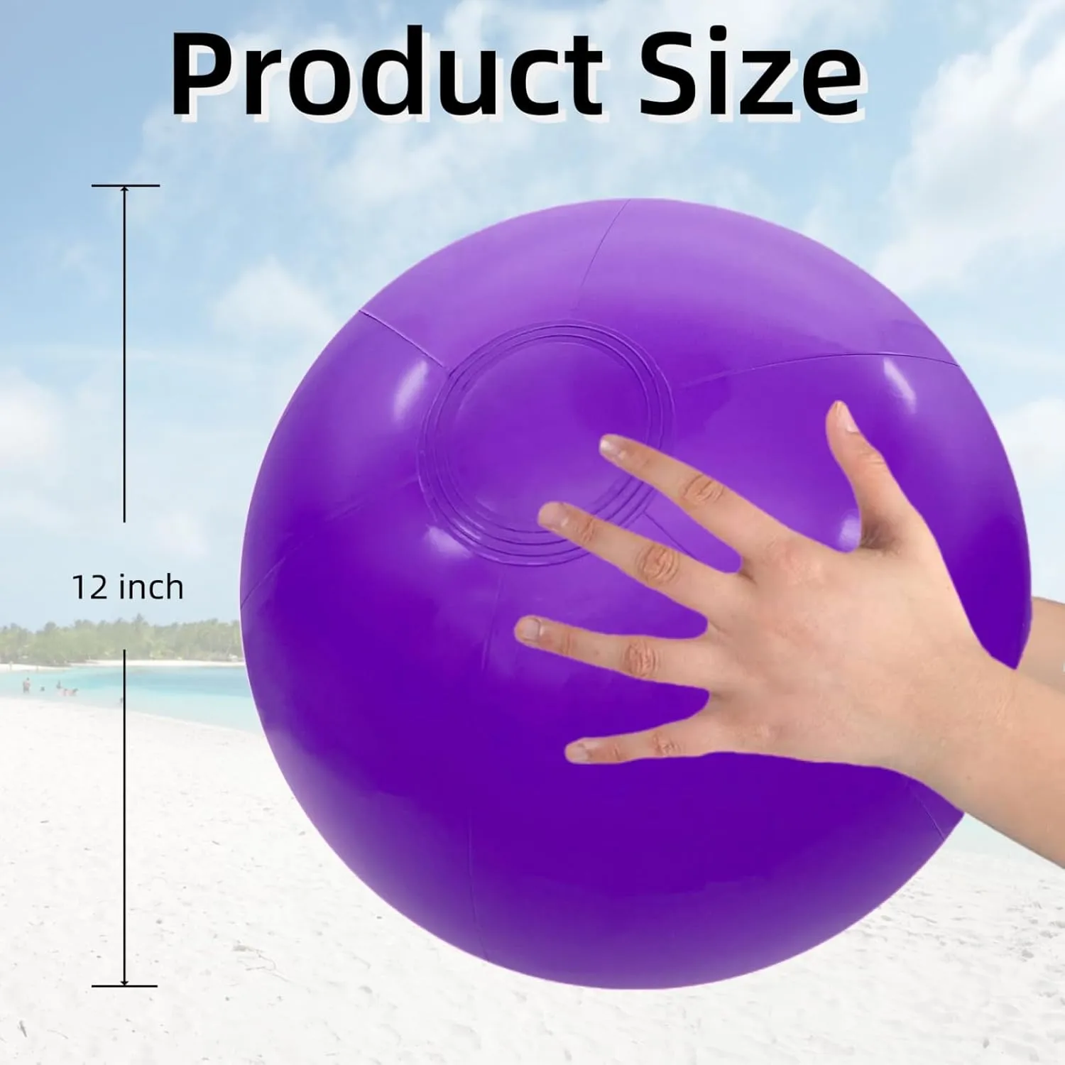 12" Beach Balls Bulk 12 Pack Inflatable Pool Ball for Kids Summer Water Games Party Supplies