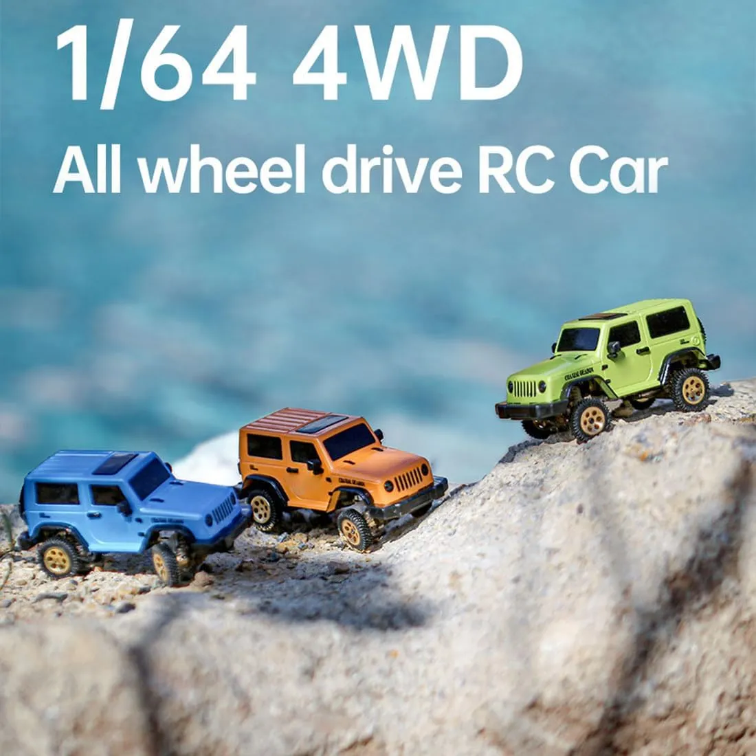 1/64 Scale FPV RC Rock Crawler with Goggles, 8CH 4WD Full Proportional Control Off-Road Vehicle with LED Light, All-Terrain Crawler for Hobbyist