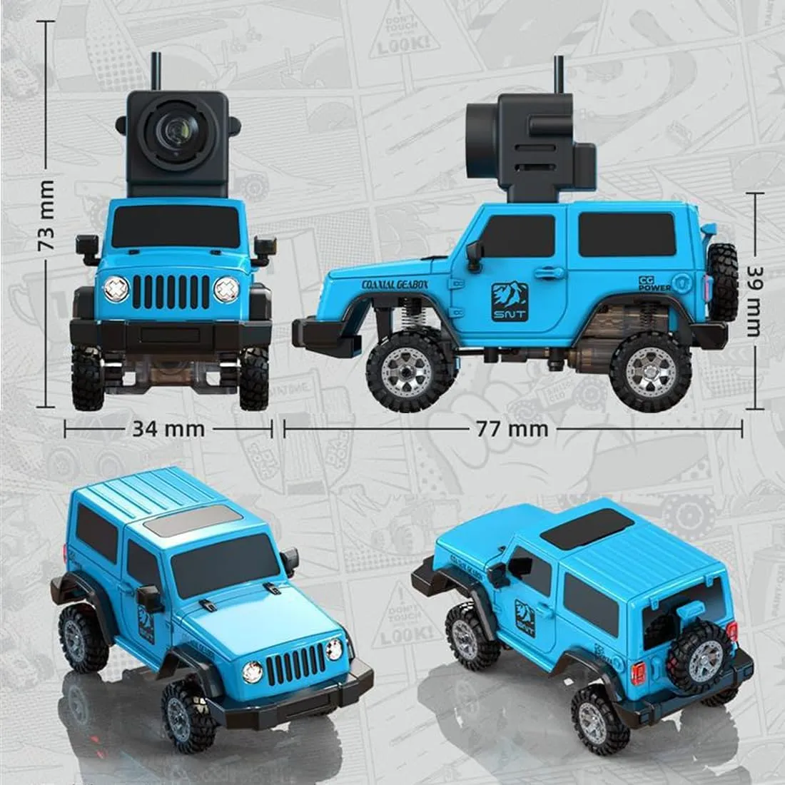1/64 Scale FPV RC Rock Crawler with Goggles, 8CH 4WD Full Proportional Control Off-Road Vehicle with LED Light, All-Terrain Crawler for Hobbyist