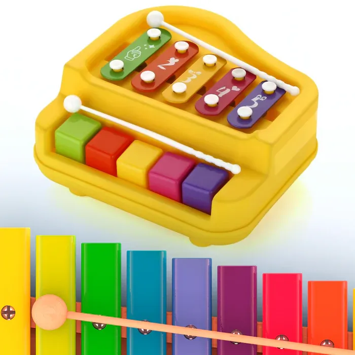 17799 2 IN 1 BABY PIANO XYLOPHONE TOY FOR TODDLERS, BABY KIDS GIRLS BOYS 3  YEARS (1 PC)