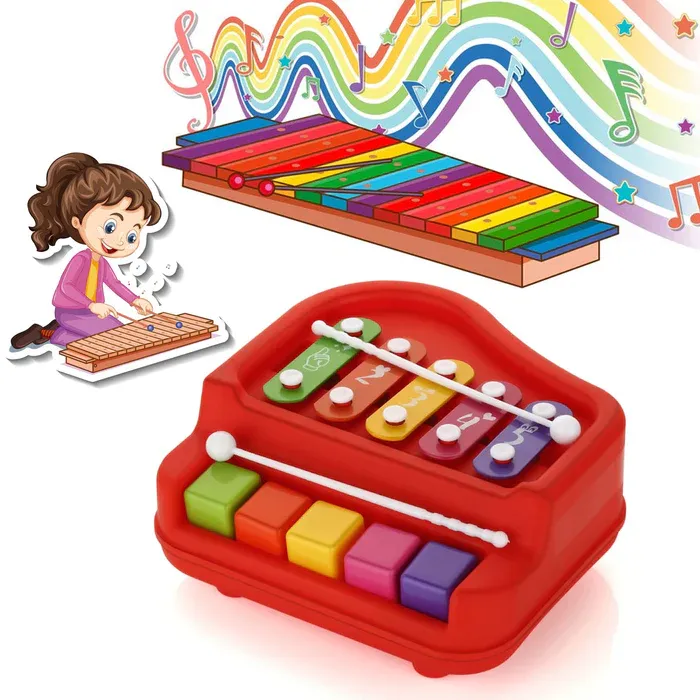 17799 2 IN 1 BABY PIANO XYLOPHONE TOY FOR TODDLERS, BABY KIDS GIRLS BOYS 3  YEARS (1 PC)