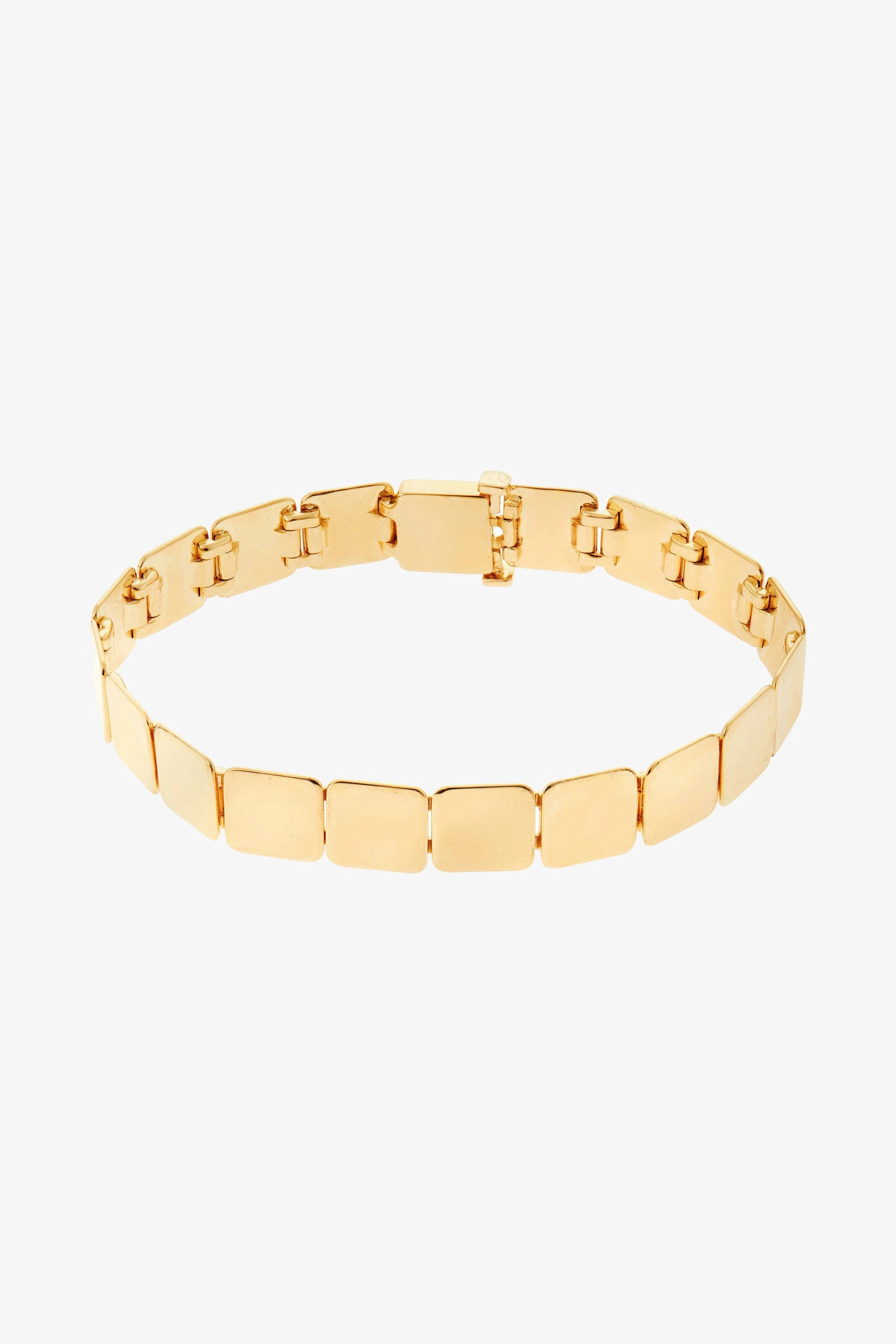 18K Yellow Gold Large Tile Bracelet
