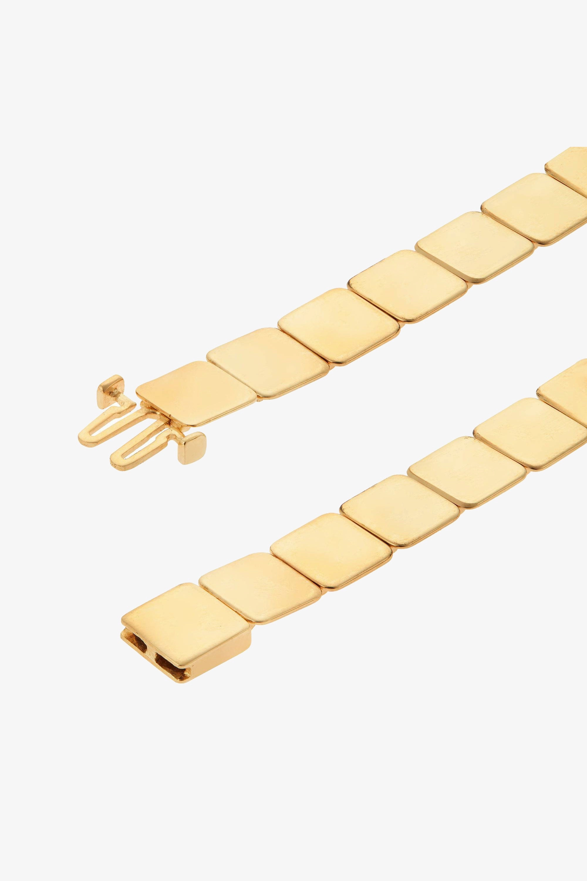 18K Yellow Gold Large Tile Bracelet