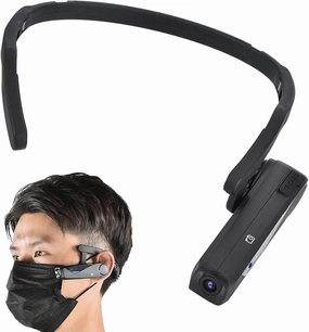 1920x1080P 20MP HD Head Mounted Action Camera, Head Wear Mini Sports Camcorder Wide Angle Video Cell Phone APP Control with Microphone