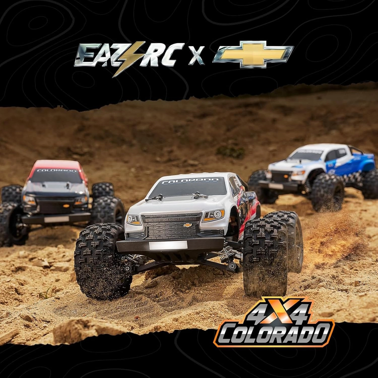 1/18 Brushless Fast RC Cars for Adults, 1/18 Chevrolet Colorado 4X4 Offroad RC Truck, RTR High Speed 45 km/h Hobby Electric RC Monster Trucks,2 Speed Transmission RC Car for Gift(Red)