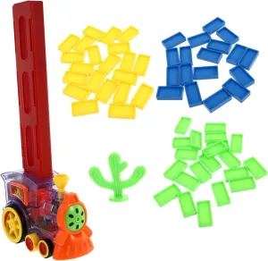 1Set Educational Domino Train Transparent Automatic Dominoes for Enhances Imagination Creativity Social Skills Safe Material Holiday Present