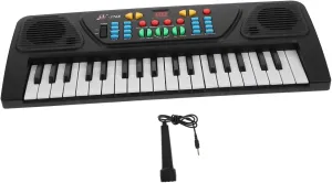 1Set Electronic Piano for Keys Music Educational Keyboard Lightweight Portable Design for Hand Eye Coordination Development Black