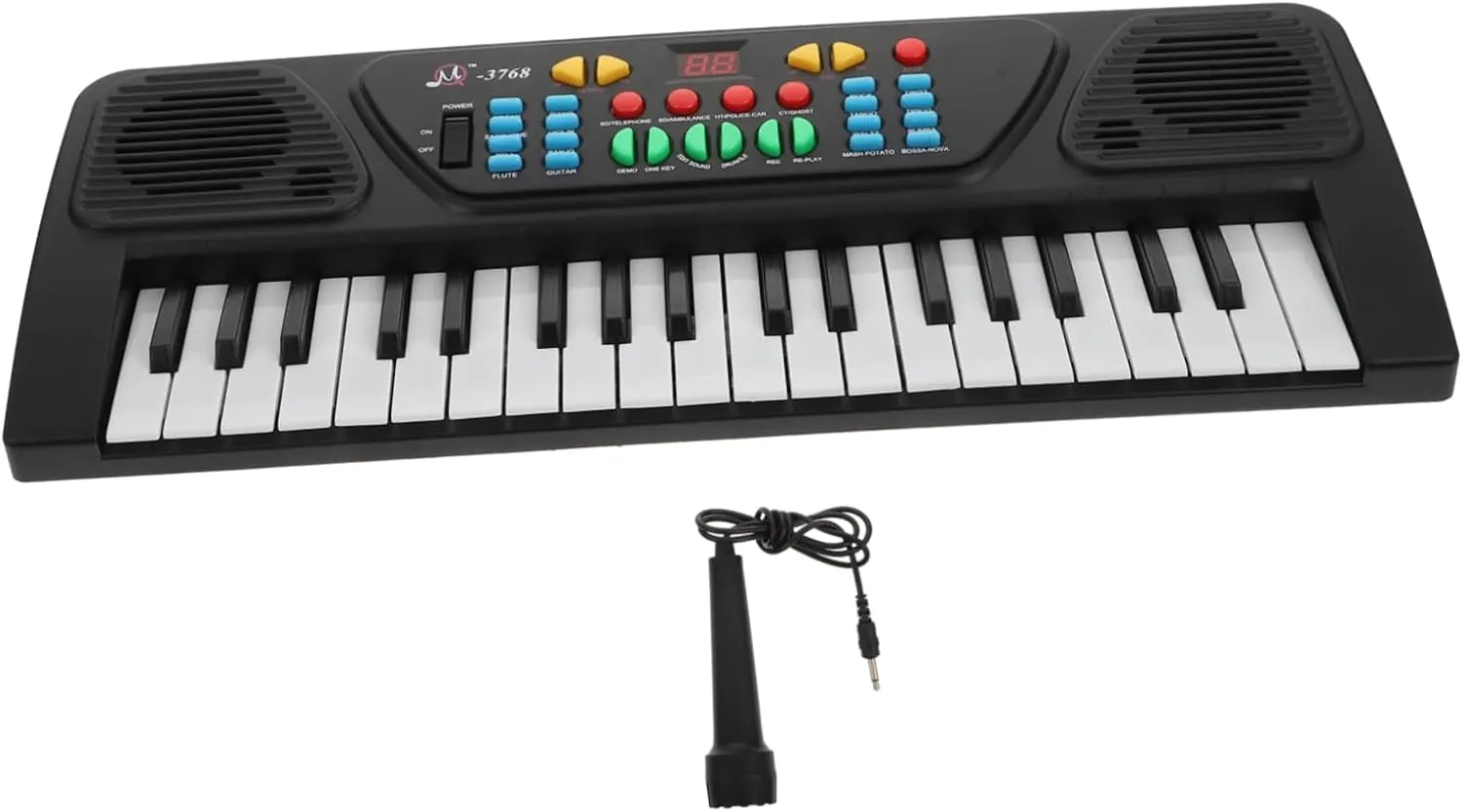 1Set Electronic Piano for Keys Music Educational Keyboard Lightweight Portable Design for Hand Eye Coordination Development Black