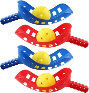2 Sets of Sports Scoop Ball Game, Scoop Toss and Catch Ball Set Includes 4 Scoops and 2 Balls Backyard Activities Yard Beach Picnic