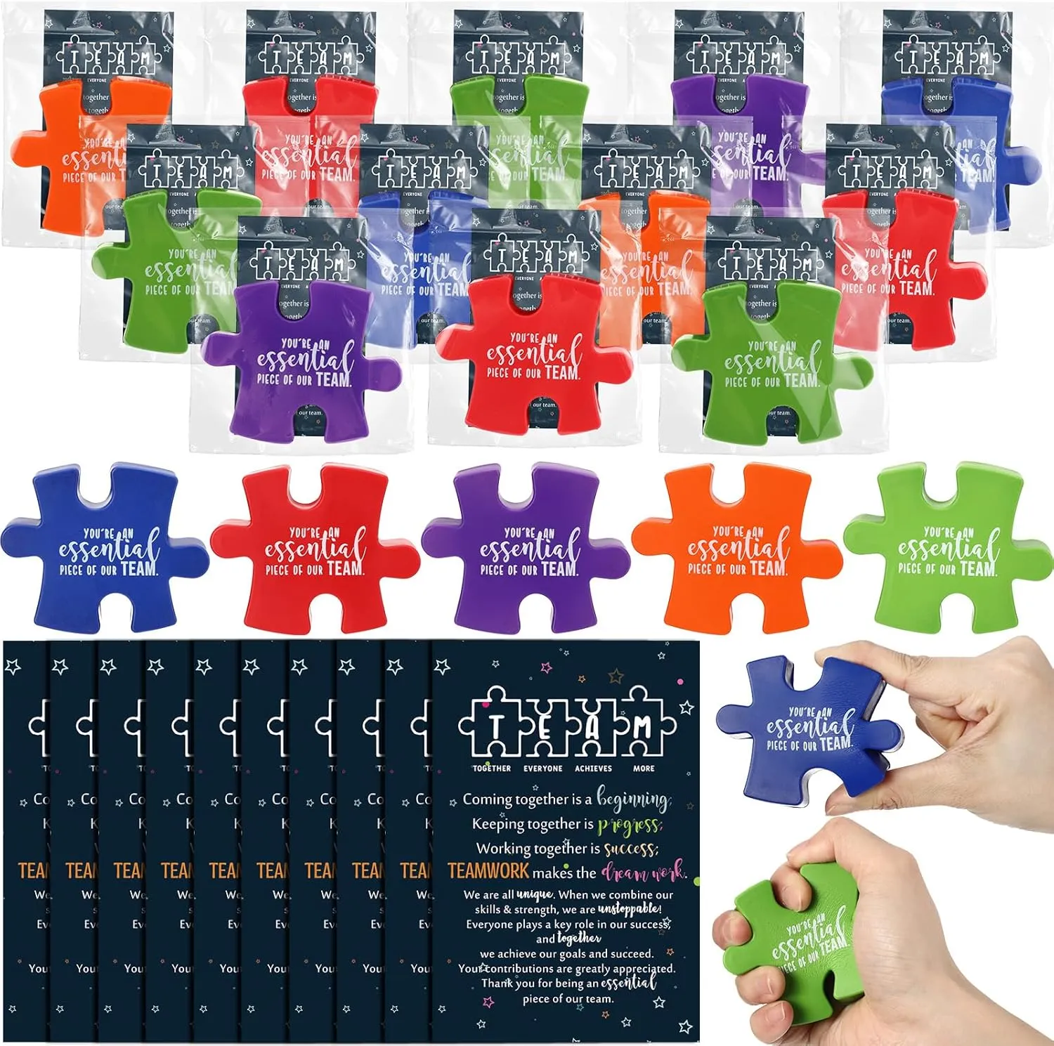 20 Set Teacher Appreciation Gifts Bulk Inspirational Foam Stress Relief Squeeze Ball with Thank You Card and Organza Bag Team Gifts for Nurse Teacher Coworkers Employee Staffs