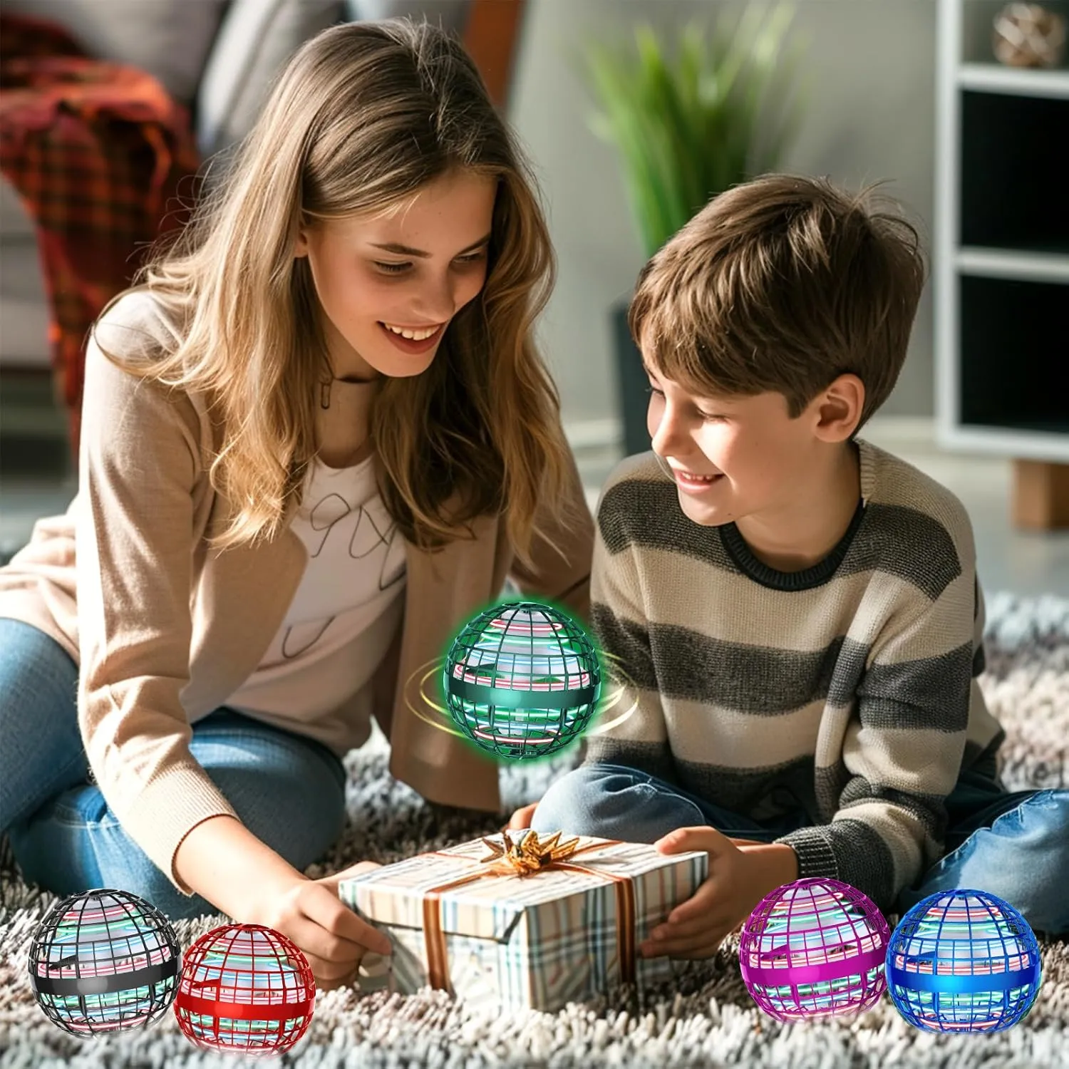 2025 Flying Orb Ball - AI Cool Novelty Birthday Gift Galaxy Boomerang Hand Drone Magic Floating Orbit Hover Mini Outdoor Fidget Toy for Boys Girls Teens Kids, Green