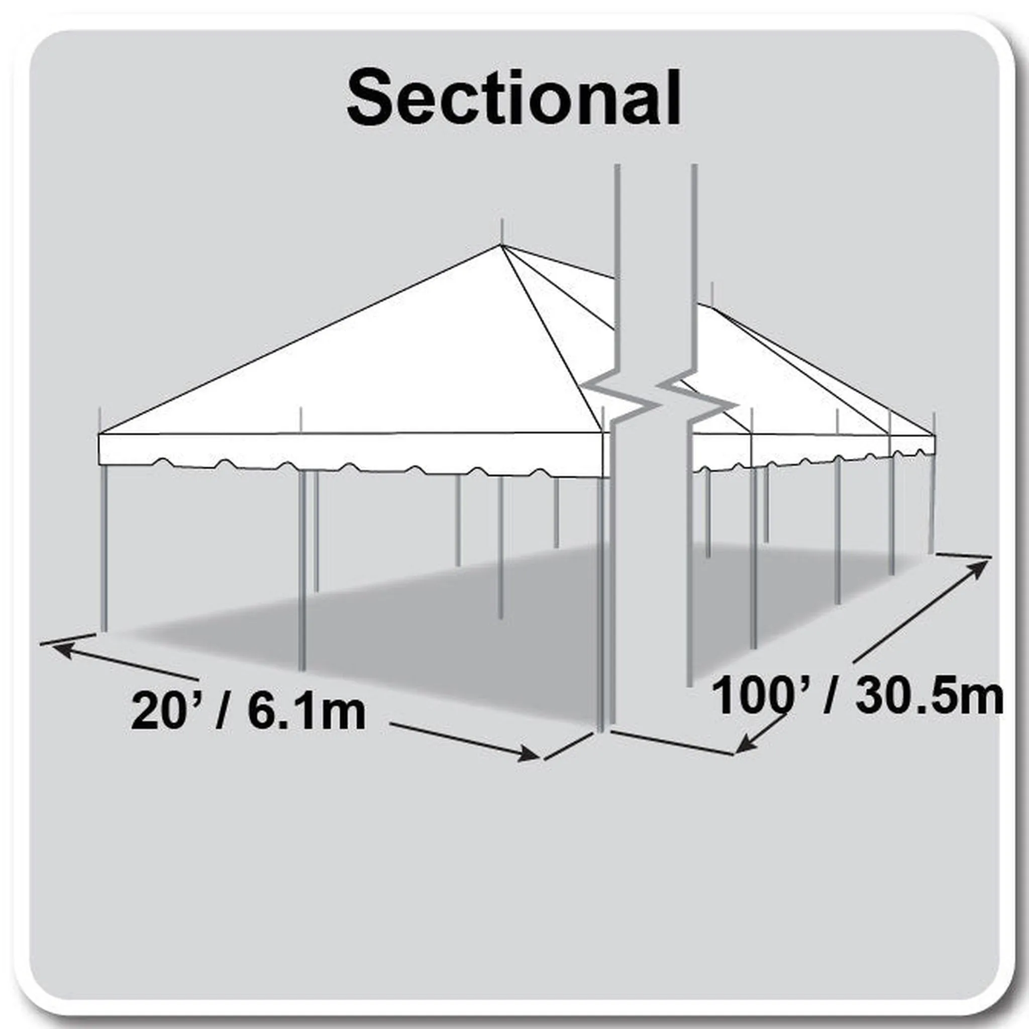 20x100 Classic Series Pole Tent