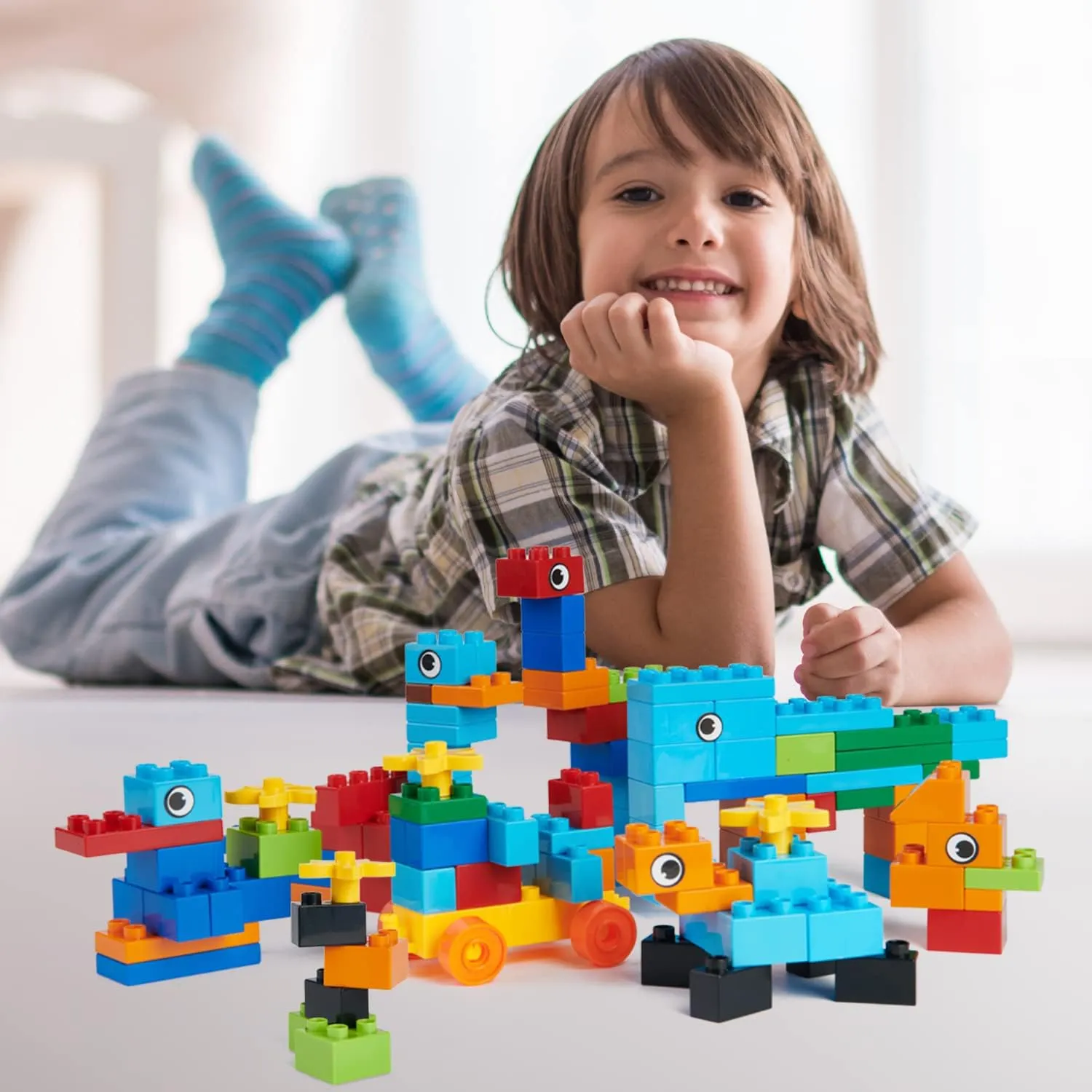 240 Piece Large Building Blocks for Toddlers 3 and up, Classic Building Bricks Set for Kids of All Ages, Compatible with Major Building Systems.