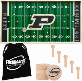 2 in 1 Officially Licensed Purdue Boilermakers Party Game and Sports Decor - Family Friendly 2 Player Indoor Outdoor Handcrafted Wooden Tabletop Football for Tailgating Fun
