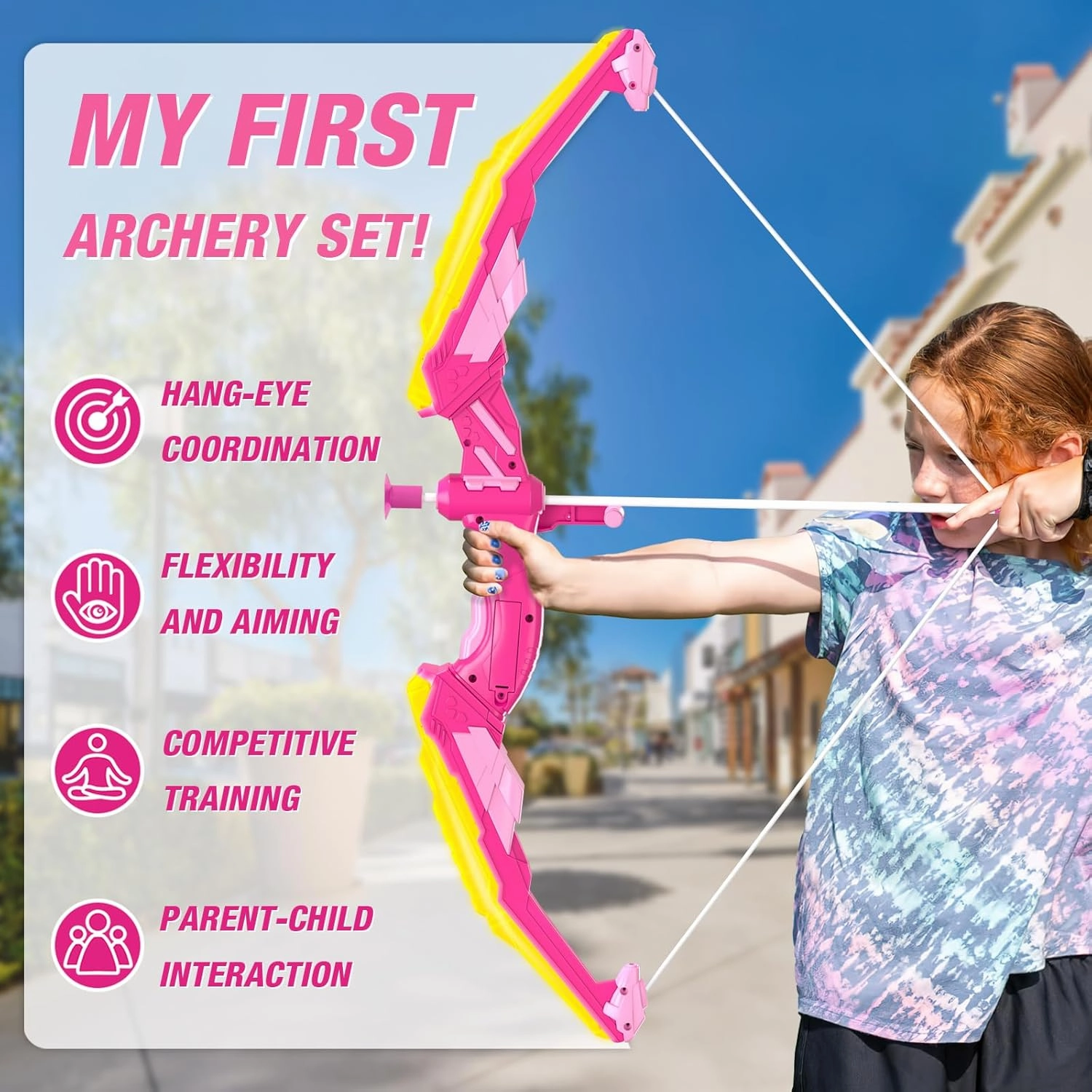2 Pack Bow and Arrow for Kids 4-6, LED Light Up Archery Set with 24 Suction Cup Arrows, 1 Standing Target, 6 Score Targets & 2 Quiver, Indoor Outdoor Sport Gifts for Girls Ages 8-12