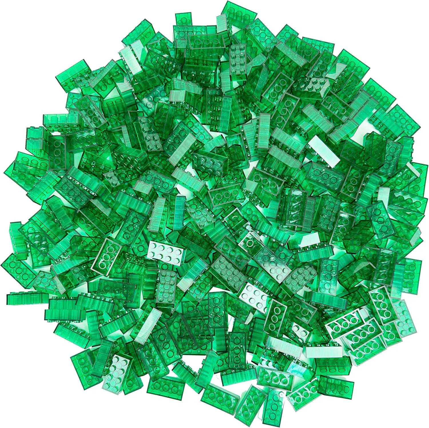 2x4 Classic Building Bricks - 300 Pieces - Creative Building Toy Set for Kids, Boys or Girls 100% Compatible with All Major Brands Ages 3 and Up (Trans Green, 300)