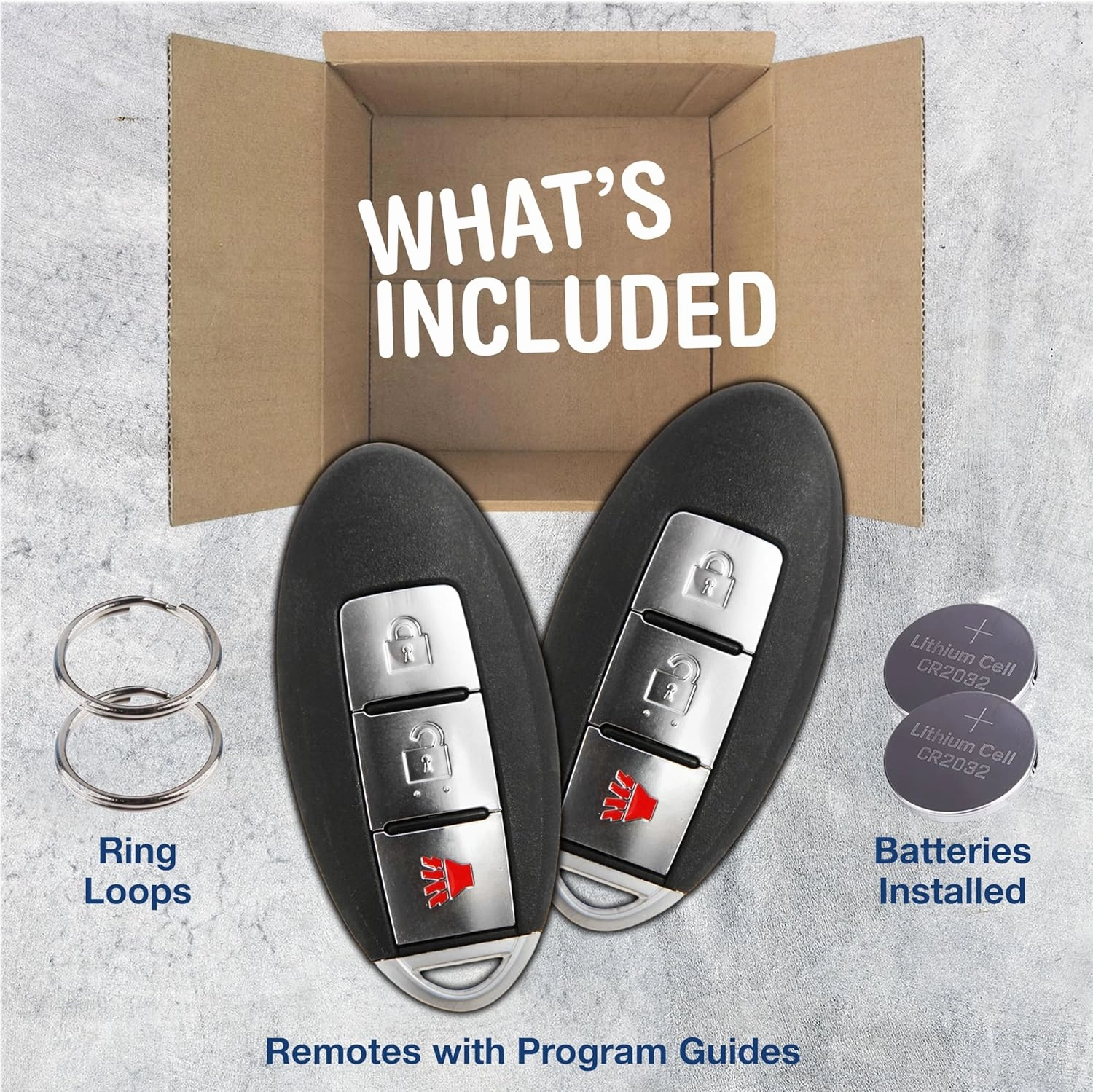 2X KeylessOption Key Fob Replacement for 2007 2008 2009 2010 2011 2012 2013 Nissan Rouge Versa Pathfinder Remote, 3-Button CWTWBU729, Locksmith Required