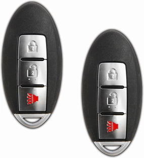 2X KeylessOption Key Fob Replacement for 2007 2008 2009 2010 2011 2012 2013 Nissan Rouge Versa Pathfinder Remote, 3-Button CWTWBU729, Locksmith Required
