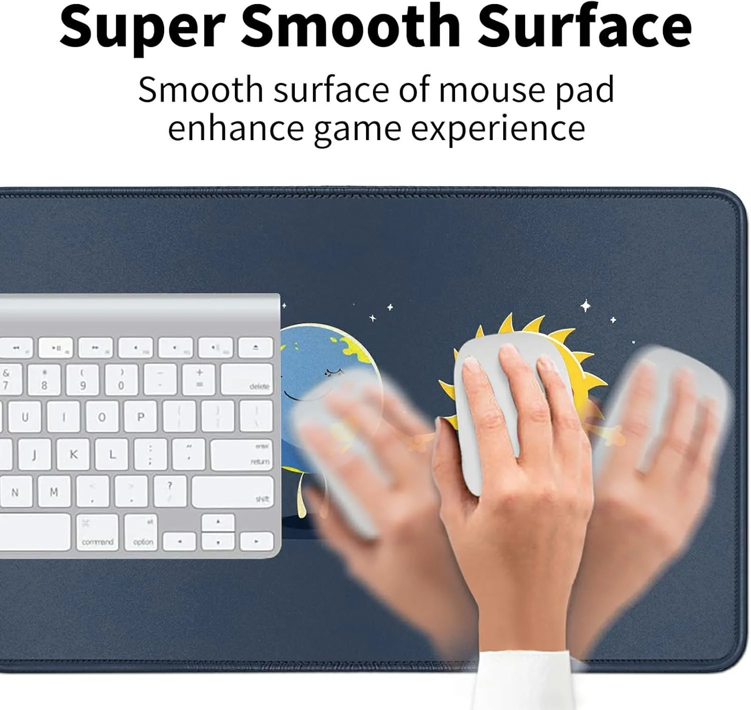 3 Cute Cartoon Planets Card Mat for MTG & TCG Playmat Mouse Pad,23.6" x 13.8" Game Mat Trading Card Game Playmats Table Mat Perfect for Card Games Video Games Computer Office
