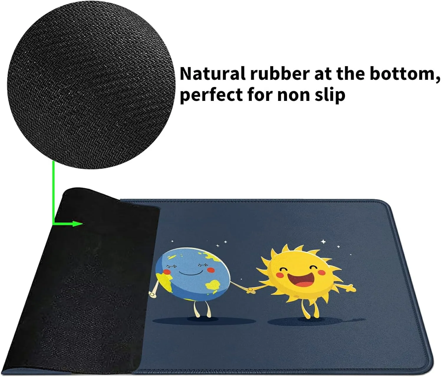 3 Cute Cartoon Planets Card Mat for MTG & TCG Playmat Mouse Pad,23.6" x 13.8" Game Mat Trading Card Game Playmats Table Mat Perfect for Card Games Video Games Computer Office