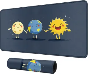 3 Cute Cartoon Planets Card Mat for MTG & TCG Playmat Mouse Pad,23.6" x 13.8" Game Mat Trading Card Game Playmats Table Mat Perfect for Card Games Video Games Computer Office