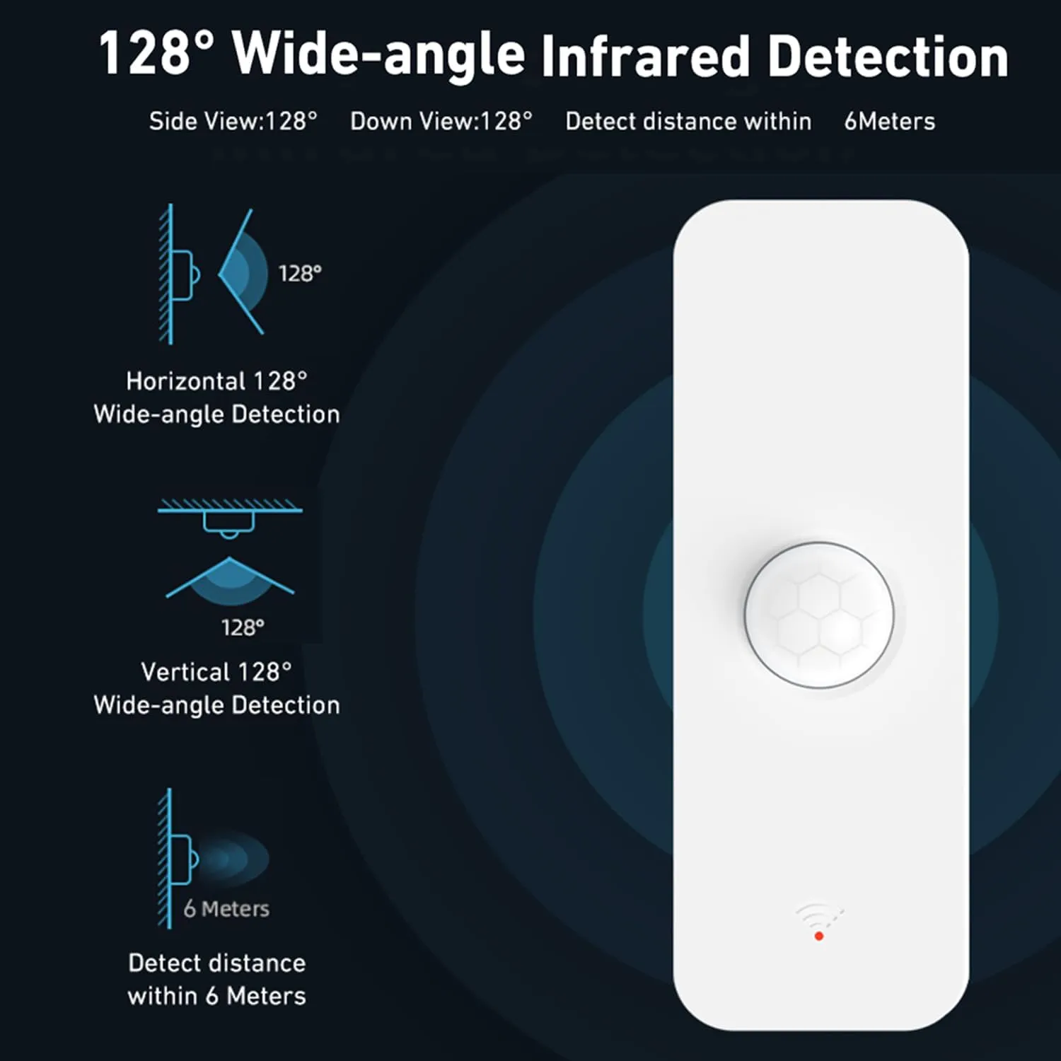 3-Pack Smart PIR Motion Sensor: WiFi Motion Detector with App Notification Alerts, Wireless Contact Sensor for Home Security and Smart Home Automation, No Hub Required, Compatible with Alexa