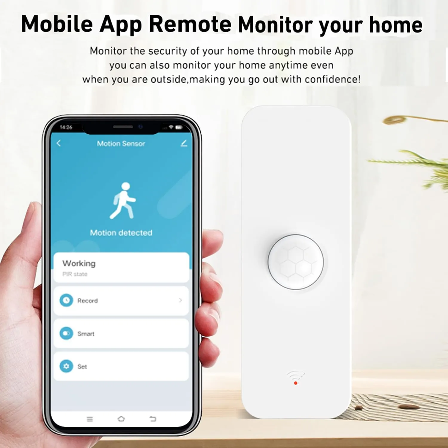 3-Pack Smart PIR Motion Sensor: WiFi Motion Detector with App Notification Alerts, Wireless Contact Sensor for Home Security and Smart Home Automation, No Hub Required, Compatible with Alexa