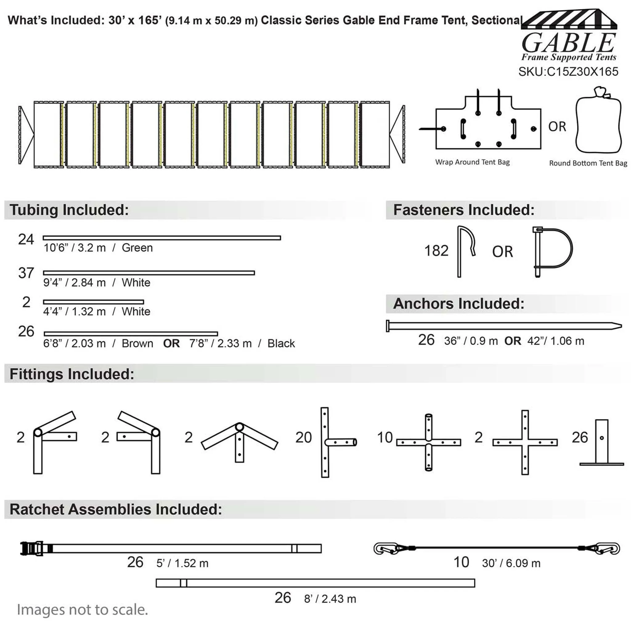 30x165 Classic Gable Frame Tent