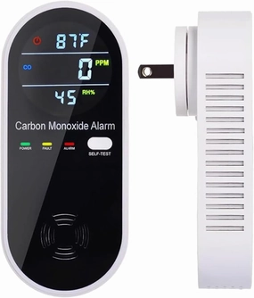 3-in-1 Carbon Monoxide Detector, Carbon Monoxide Detector Plug in Wall with Temperature & Humidity Display, CO Alarm Monitor with Color LCD Display, Accurate & Easy to Install