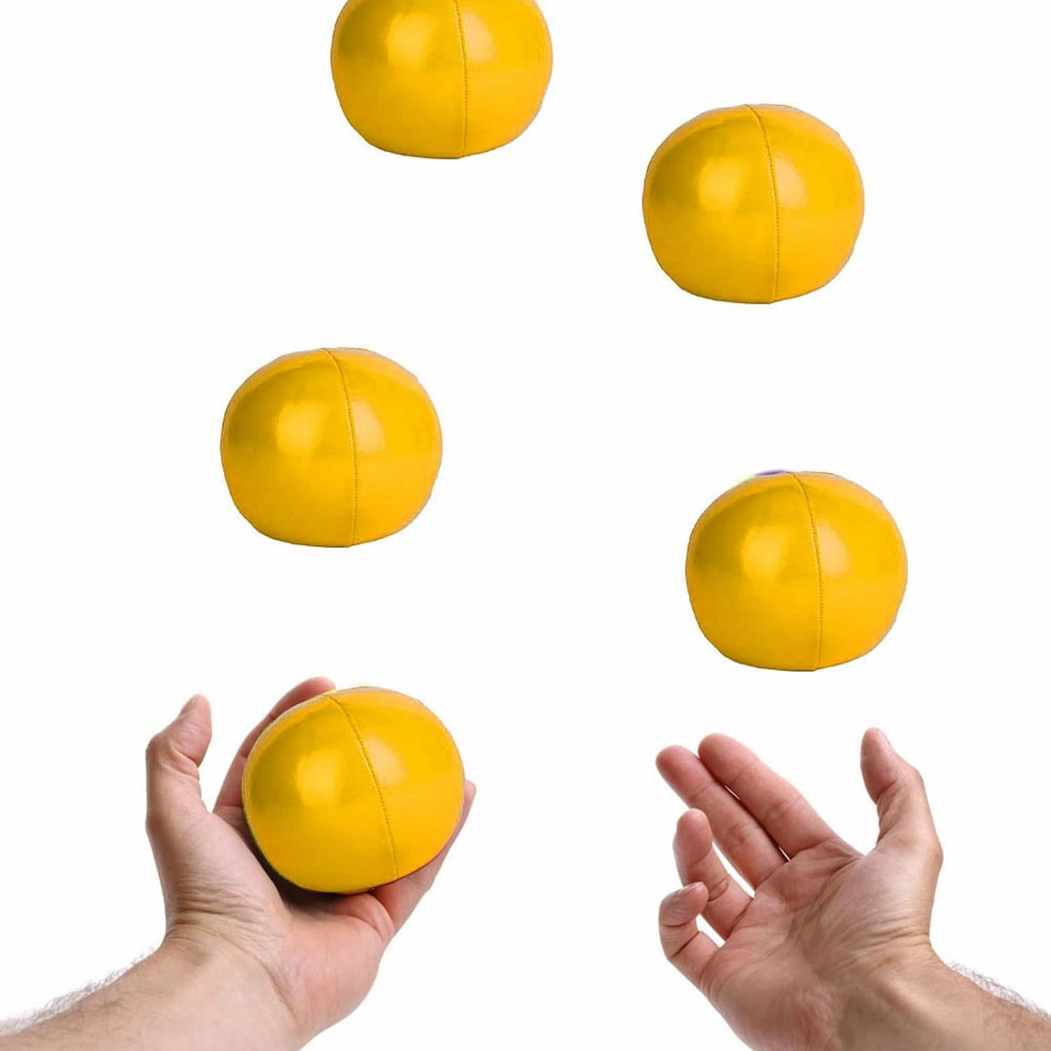 3 pcs Juggling Balls, PU Juggling Balls Clown Juggle Ball Set for Beginner & Professionals Learn to Juggle Fun Juggling Balls(Yellow)