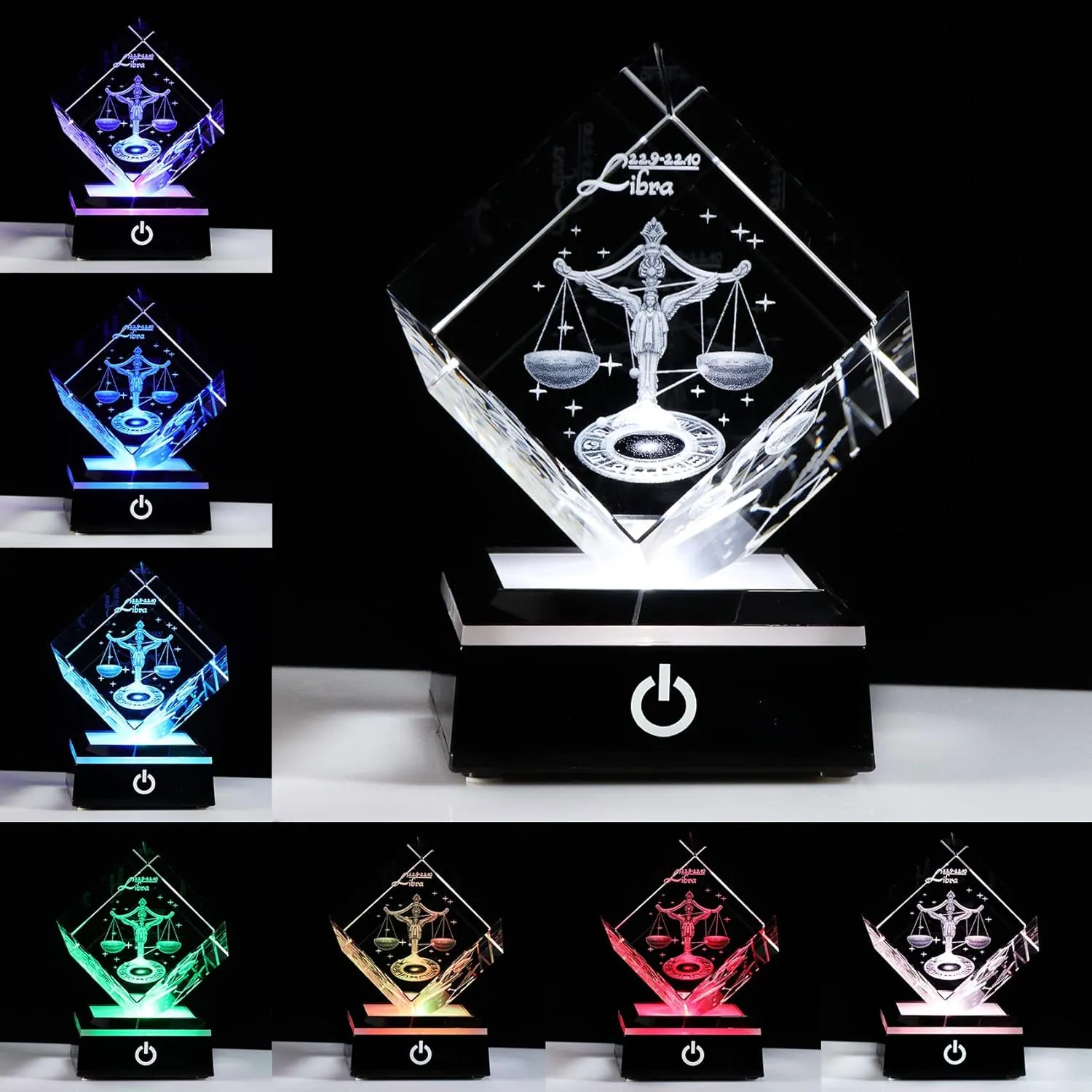 3d Crystals Libra Gifts Zodiac Astrology Gifts For Women Men,Libra Glass Figurine Decor Constellation Stuff September October Birthday Gifts For Girlfriend Woman Wife Keepsake Sign Symbolic: Balance