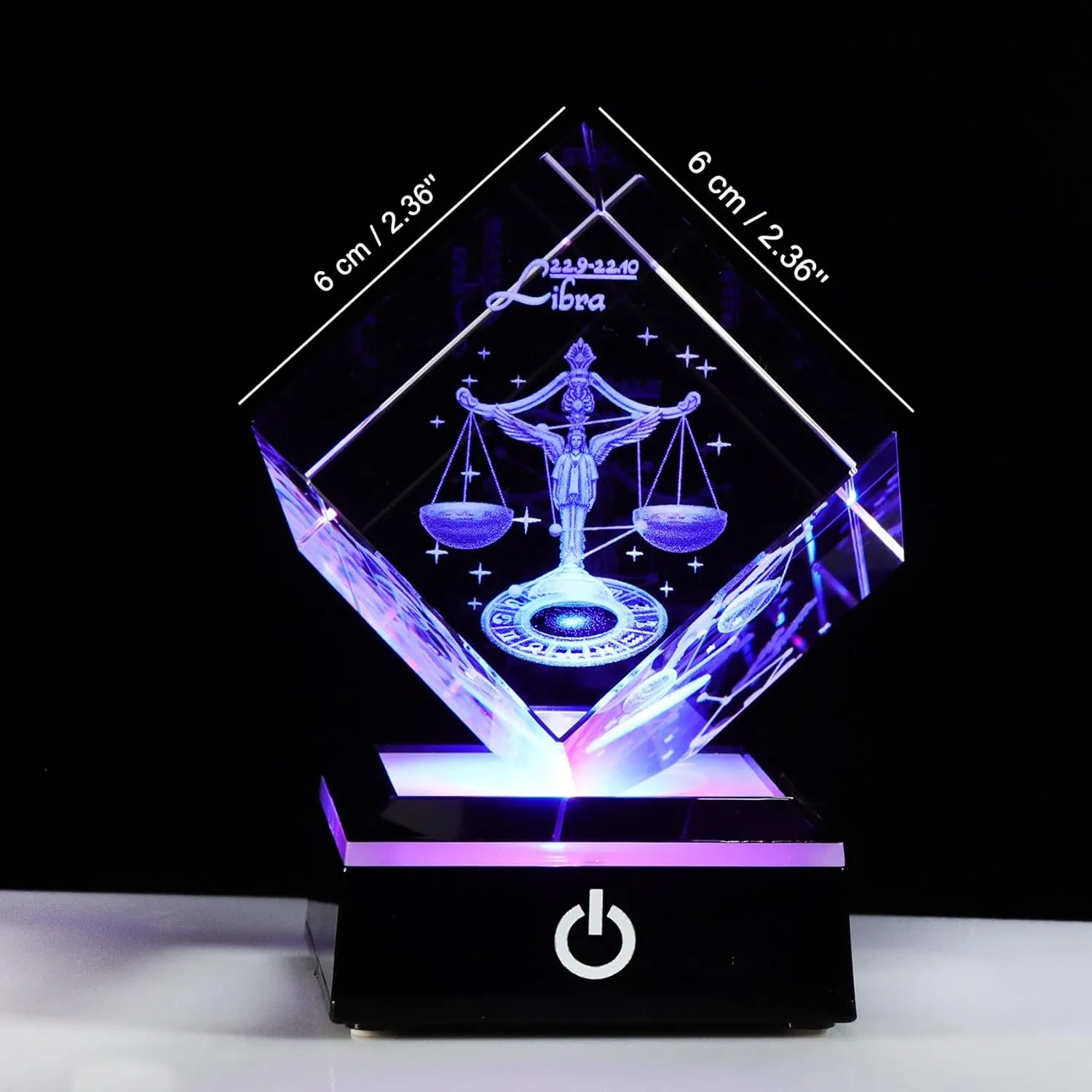 3d Crystals Libra Gifts Zodiac Astrology Gifts For Women Men,Libra Glass Figurine Decor Constellation Stuff September October Birthday Gifts For Girlfriend Woman Wife Keepsake Sign Symbolic: Balance