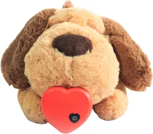 3T group Puppy Heartbeat Toy Sleep Aid,Dog Heartbeat Toy for Puppies Stuffed Animal Toys Anxiety Relief Puppy Essentials Toys Stuffed Dog Calming Plush Pillow (Yellow)