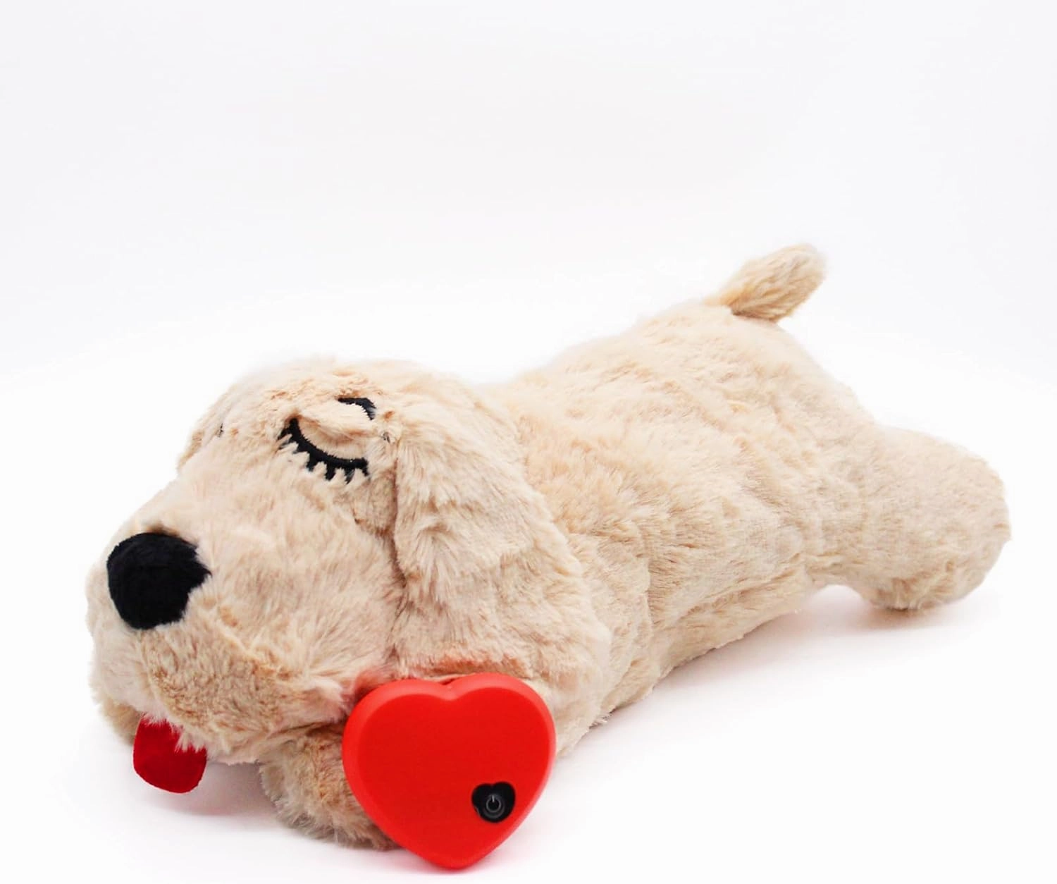 3T group Heartbeat Puppy for Dogs Puppy Heartbeat Toy Sleep Aid for Puppy Essentials Heartbeat Toy for Dogs Stuffed Animal with Heartbeat for Puppies,Anxiety Relief Pillow Plush Calming Toys (Beige)
